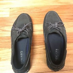 Black sperry top sider boat shoes size 8.5 mens